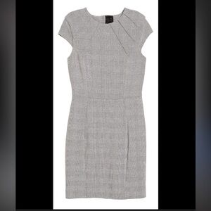 H&M Gray Houndstooth Cap Sleeve Dress